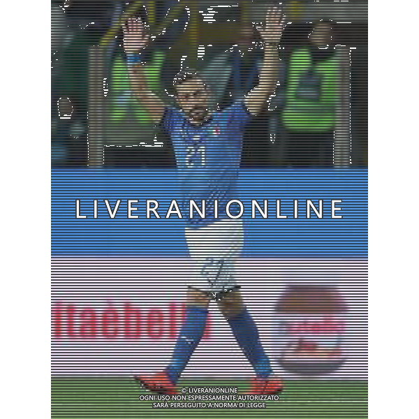 UEFA European Qualifiers Group J Parma - 26.03.2019 Italia-Liechtenstein Nella Foto: esultanza dopo il gol su rigore di fabio quagliarella /Ph.Vitez-Ag. Aldo Liverani