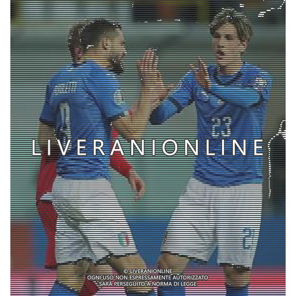 UEFA European Qualifiers Group J Parma - 26.03.2019 Italia-Liechtenstein Nella Foto: esultanza dopo il gol di Leonardo Pavoletti /Ph.Vitez-Ag. Aldo Liverani