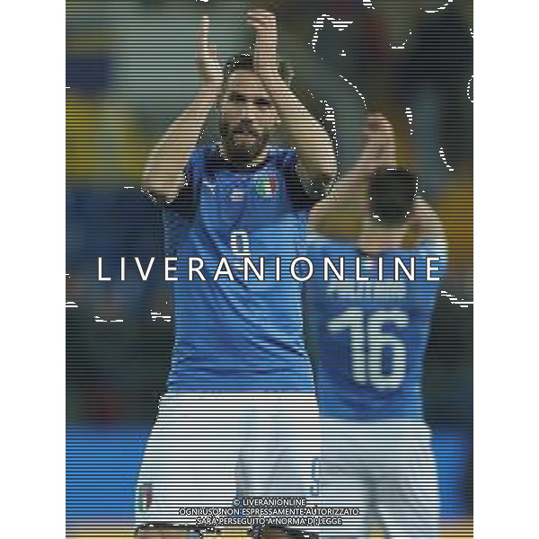 UEFA European Qualifiers Group J Parma - 26.03.2019 Italia-Liechtenstein Nella Foto: esultanza di Leonardo Pavoletti che festeggia a fine gara /Ph.Vitez-Ag. Aldo Liverani