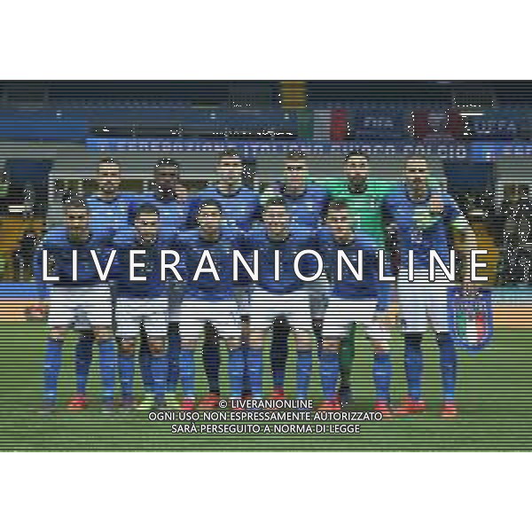 UEFA European Qualifiers Group J Parma - 26.03.2019 Italia-Liechtenstein Nella Foto:Italia Squadra Formazione Quagliarella,Kean,Romagnoli,Mancini,Sirigu,Bonucci,Spinazzola,Politano,Sensi,Jorginho,Verratti /Ph.Vitez-Ag. Aldo Liverani
