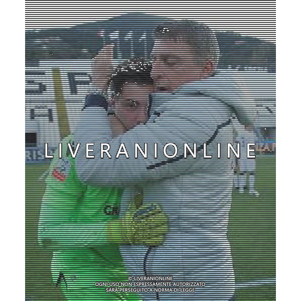 71mo Viareggio Cup World Football Tournament Coppa Carnevale Finale La Spezia - 27.03.2019 Bologna-Genoa Nella Foto: esultanza di fantoni thomas festeggia con gianluca pagliuca a fine gara /Ph.Vitez-Ag. Aldo Liverani