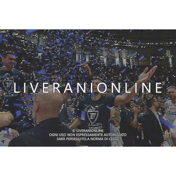 31-03-2019 BOLOGNA- FORTITUDO BOLOGNA-BONDI FERRARA NELLA FOTO INVASIONE DEI TIFOSI DELLA FORTITUDO BOLOGNA A FINE GARA PER LA PROMOZIONE IN A1 OPTIMA-FOTO-AG ALDO LIVERANI SAS
