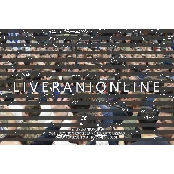 31-03-2019 BOLOGNA- FORTITUDO BOLOGNA-BONDI FERRARA NELLA FOTO INVASIONE DEI TIFOSI DELLA FORTITUDO BOLOGNA A FINE GARA PER LA PROMOZIONE IN A1 OPTIMA-FOTO-AG ALDO LIVERANI SAS