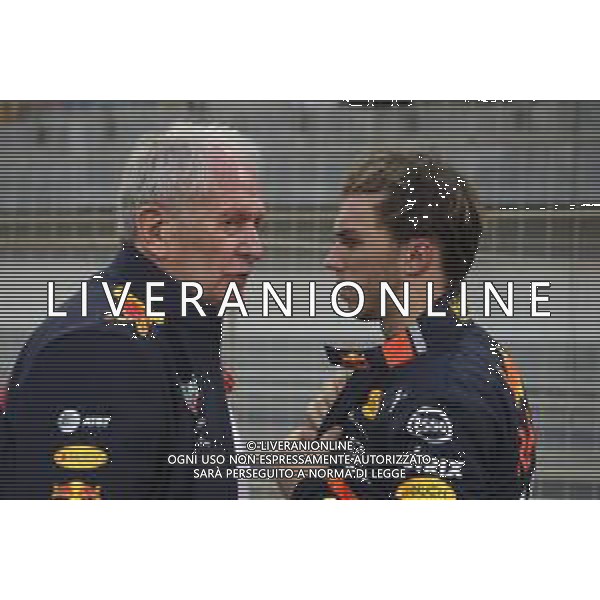 Helmut Marko (AUT) Red Bull Motorsport Consultant and Pierre Gasly (FRA) Red Bull Racing. 31.03.2019. Formula 1 World Championship, Rd 2, Bahrain Grand Prix, Sakhir, Bahrain, Race Day. AG ALDO LIVERANI SAS-ONLY ITALY