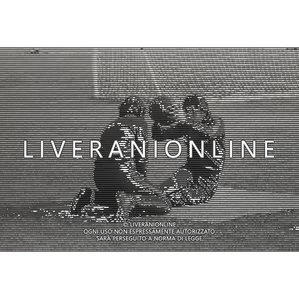 RETROSPETTIVA CLAUDIO AMBU CALCIATORE NELLA FOTO CLAUDIO AMBU CON IL PREPARATORE ATLETICO ARMANDO ONESTI AG ALDO LIVERANI SAS