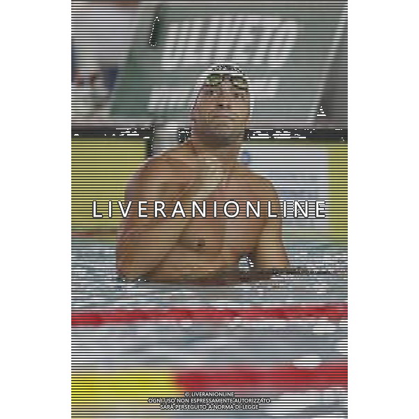 Riccione 02/04/2019 - Campionati Assoluti di Nuoto - nella foto: esultanza gabriele detti ©Claudio Zamagni/Agenzia Aldo Liverani