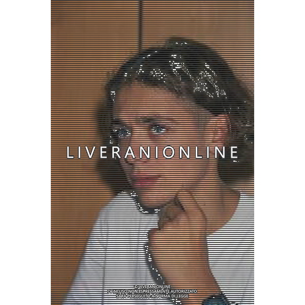 01-09-1997 MILANO REDAZIONE DELLA GAZZETTA DELLO SPORT IN VIA SOLFERINO 28 VISITA DEL CAMPIONE DI MOTOCICLISMO VALENTINO ROSSI NELLA FOTO VALENTINO ROSSI  AG ALDO LIVERANI SAS