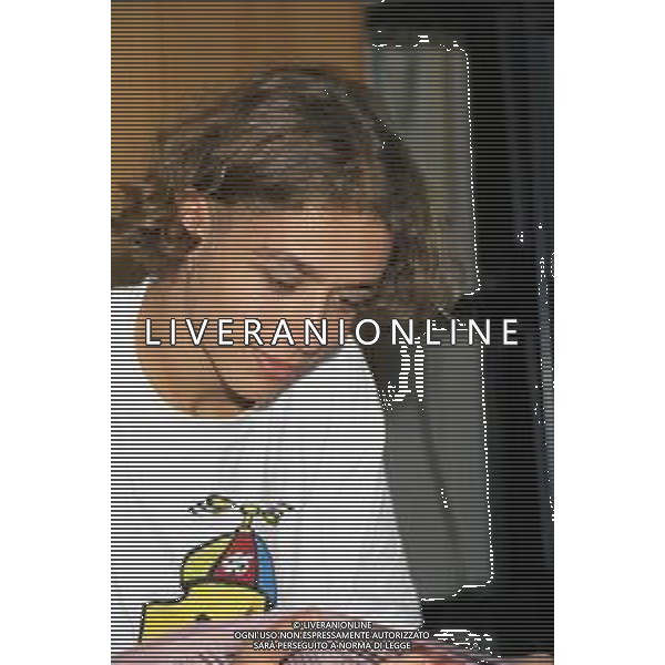 01-09-1997 MILANO REDAZIONE DELLA GAZZETTA DELLO SPORT IN VIA SOLFERINO 28 VISITA DEL CAMPIONE DI MOTOCICLISMO VALENTINO ROSSI NELLA FOTO VALENTINO ROSSI  AG ALDO LIVERANI SAS