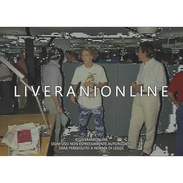 01-09-1997 MILANO REDAZIONE DELLA GAZZETTA DELLO SPORT IN VIA SOLFERINO 28 VISITA DEL CAMPIONE DI MOTOCICLISMO VALENTINO ROSSI NELLA FOTO VALENTINO ROSSI AG ALDO LIVERANI SAS