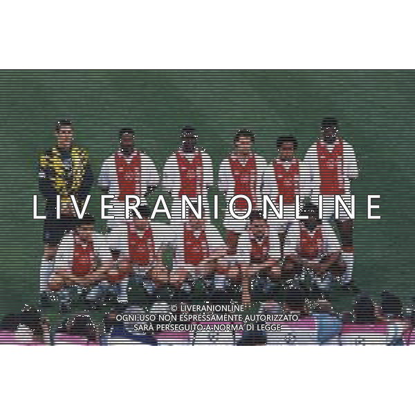 JUVENTUS - AJAX Finale Coppa Campioni UEFA Champions League - Roma, 22 maggio 1996 nella foto la formazione della squadra dell\'ajax ©ARCHIVIO / AGENZIA ALDO LIVERANI SAS