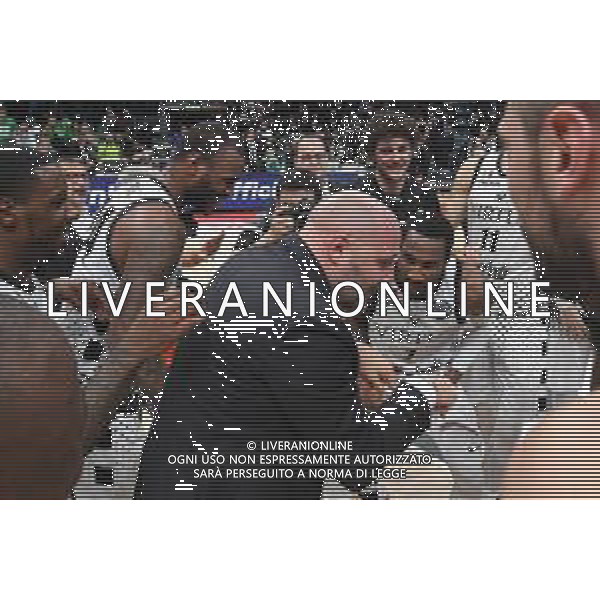 Segafredo Virtus Bologna - Nanterre 73-58 Basket Champions League 03.04.02019 Nella foto esultanza di Sasha Djordjevic a fine gara con Tony Taylor ©OPTIMAFOTO / AGENZIA ALDO LIVERANI SAS