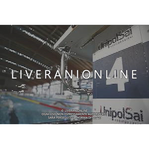 Riccione 04/04/2019 - Campionati Assoluti di Nuoto - nella foto: il blocco di partenza della corsia quattro ©Claudio Zamagni/Agenzia Aldo Liverani