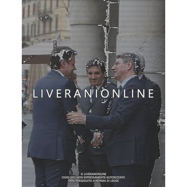 Giuseppe Conte con Urbano Cairo e il sindaco Emilio Del Bono, il premier Giuseppe Conte al Teatro Grande per la seconda edizione del Family Business, Brescia 5 aprile 2019. Ph Fotolive Fabrizio Venezia / AGENZIA ALDO LIVERANI SAS