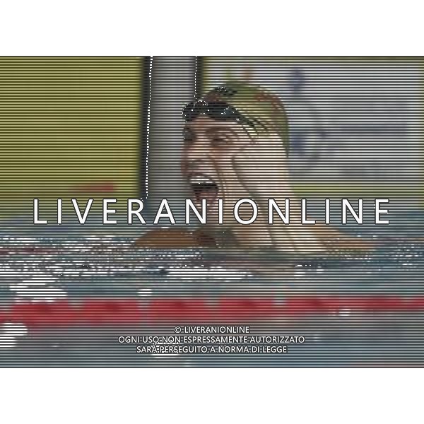 Riccione 05/04/2019 - Campionati Assoluti di Nuoto - nella foto: esultanza giorgetti edoardo ©Claudio Zamagni/Agenzia Aldo Liverani