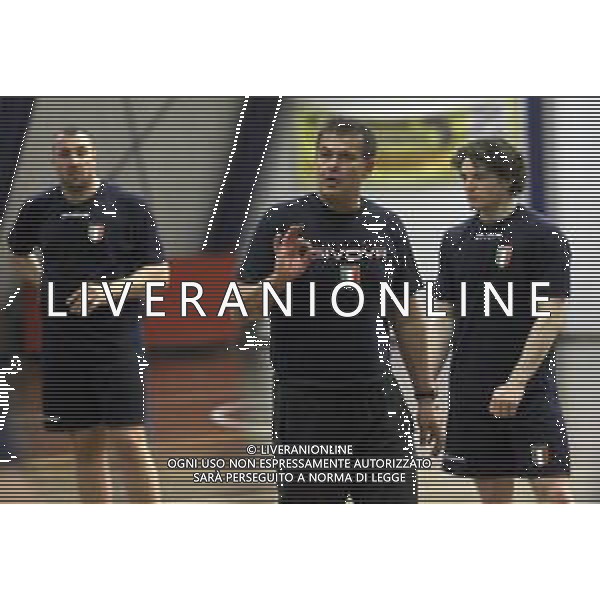 IMOLA 05 04 2019 ALLENAMENTO DELLA NAZIONALE ITALIANA PALLAMANO NELLA FOTO PRIMO ALLENATORE RICCARDO TRILLINI IN FONDO PASQUALE MAIONE E ILBOLOGNESE GIACOMO SAVINI FOTO GIANNI SANNA-AG ALDO LIVERANI SAS