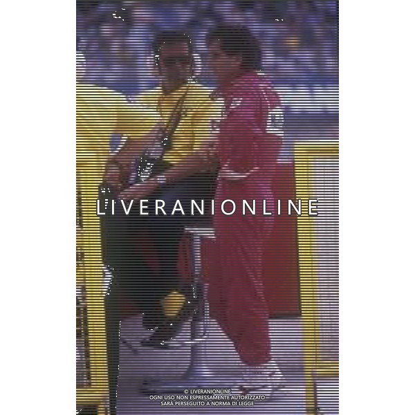 RETROSPETTIVA CESARE FIORIO DIRIGENTE SPORTIVO ITALIANO NELLA FOTO CESARE FIORIO CON ALAIN PROST AG ALDO LIVERANI SAS 