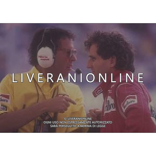 RETROSPETTIVA CESARE FIORIO DIRIGENTE SPORTIVO ITALIANO NELLA FOTO CESARE FIORIO CON ALAIN PROST AG ALDO LIVERANI SAS