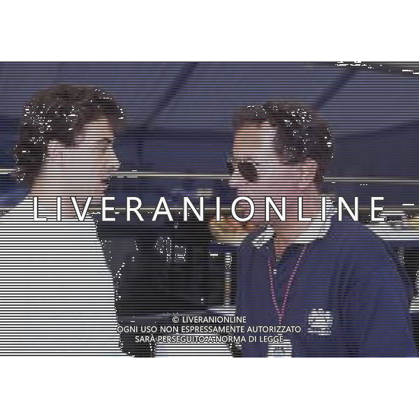 RETROSPETTIVA CESARE FIORIO DIRIGENTE SPORTIVO ITALIANO NELLA FOTO CESARE FIORIO CON JEAN ALESI AG ALDO LIVERANI SAS 