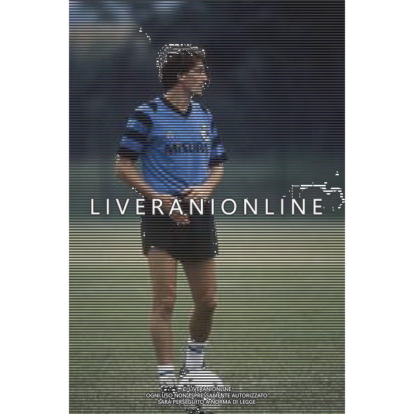 1985-1986 RETROSPETTIVA MARCO TARDELLI CALCIATORE NELLA FOTO MARCO TARDELLI CON LA MAGLIA DELL\'INTER AG ALDO LIVERANI SAS