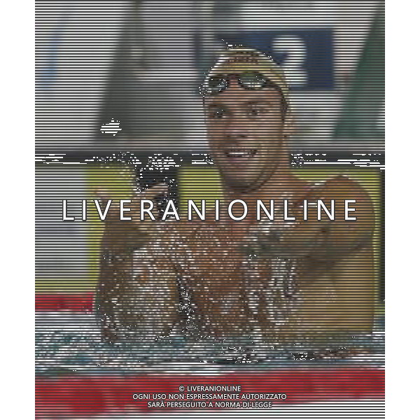 Riccione 06/04/2019 - Campionati Assoluti di Nuoto - nella foto: esultanza gregorio paltrinieri ©Claudio Zamagni/Agenzia Aldo Liverani