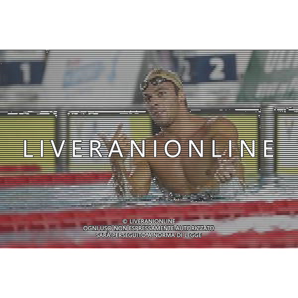 Riccione 06/04/2019 - Campionati Assoluti di Nuoto - nella foto: esultanza gregorio paltrinieri ©Claudio Zamagni/Agenzia Aldo Liverani