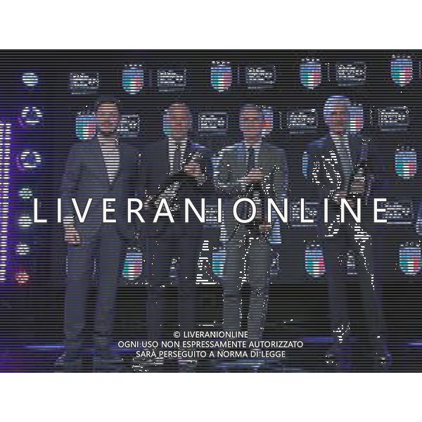 Serata FIGC-Radio Italia Milano - 08.04.2019 Nella Foto: Roberto Mancini, Luigi Di Biagio,Gabriele Gravina,Alessandro Volanti,Marco Pontini /Ph.Vitez-Ag. Aldo Liverani