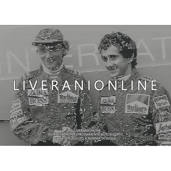 RETROSPETTIVA NIKI LAUDA PILOTA F1 E DIRIGENTE SPORTIVO NELLA FOTO NIKI LAUDA CON ALAIN PROST AG ALDO LIVERANI SAS