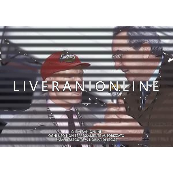 RETROSPETTIVA NIKI LAUDA PILOTA F1 E DIRIGENTE SPORTIVO NELLA FOTO NIKI LAUDA E BRUNO PIZZUL AG ALDO LIVERANI SAS