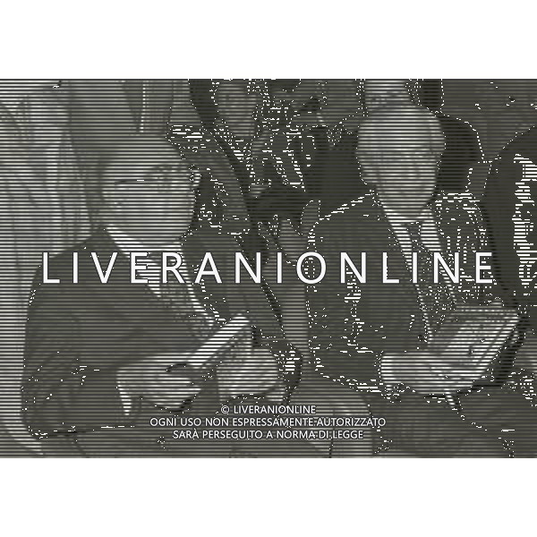 RETROSPETTIVA ANGELO MORATTI PETROLIERE E PRESIIDENTE DELL\'INTER NELLA FOTO ANGELO MORATTI PRESIDENTE INTER CON ANDREA RIZZOLI PRESIDENTE MILAN AL PREMIO TORRETTA NEL 1974 AG ALDO LIVERANI SAS 