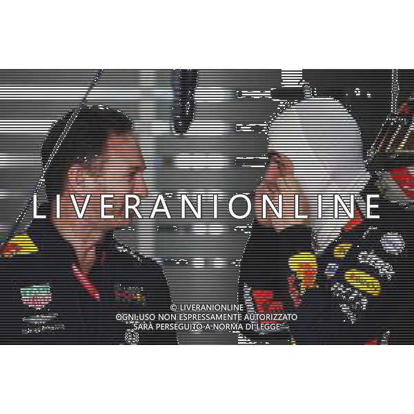(L to R): Christian Horner (GBR) Red Bull Racing Team Principal with Max Verstappen (NLD) Red Bull Racing. 12.04.2019. Formula 1 World Championship, Rd 3, Chinese Grand Prix, Shanghai, China, Practice Day. / AGENZIA ALDO LIVERANI SAS - ITALY ONLY EDITORIAL USE ONLY - Gp F1 Cina Shanghai Prove Libere 12.04.2019