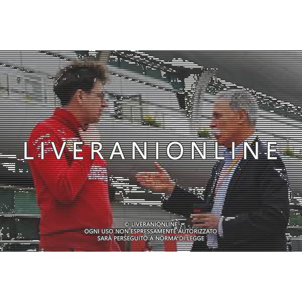(L to R): Mattia Binotto (ITA) Ferrari Team Principal with Chase Carey (USA) Formula One Group Chairman. 12.04.2019. Formula 1 World Championship, Rd 3, Chinese Grand Prix, Shanghai, China, Practice Day. / AGENZIA ALDO LIVERANI SAS - ITALY ONLY EDITORIAL USE ONLY - Gp F1 Cina Shanghai Prove Libere 12.04.2019