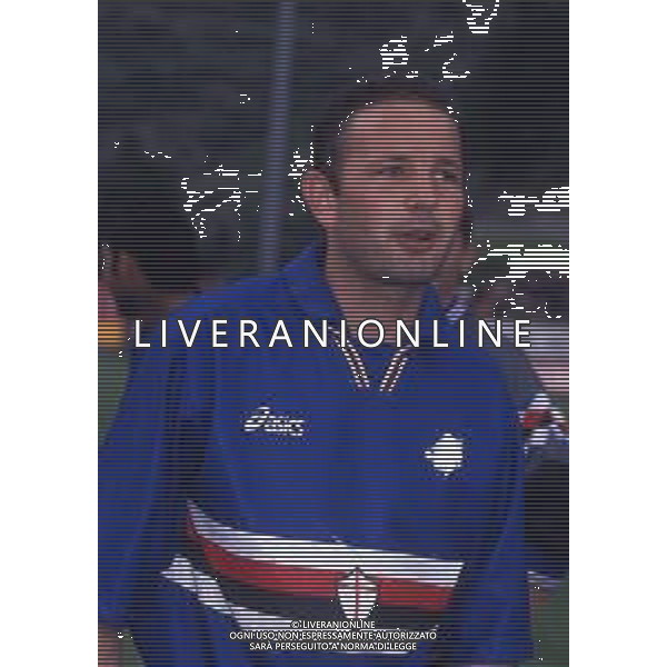 RETROSPETTIVA SINISA MIHAJLOVIC CALCIATORE NELLA FOTO SINISA MIHAJLOVIC CON LA MAGLIA DELLA SAMPDORIA CALCIO AG ALDO LIVERANI SAS