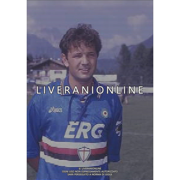RETROSPETTIVA SINISA MIHAJLOVIC CALCIATORE NELLA FOTO SINISA MIHAJLOVIC CON LA MAGLIA DELLA SAMPDORIA CALCIO AG ALDO LIVERANI SAS
