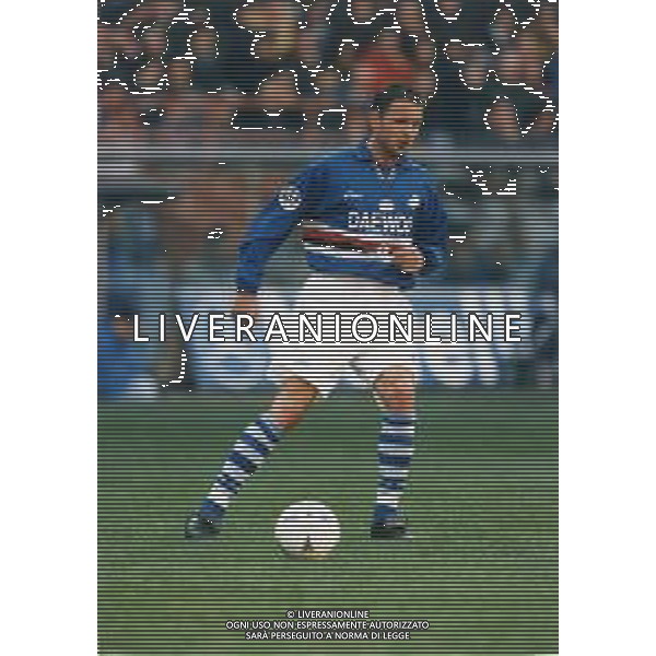 RETROSPETTIVA SINISA MIHAJLOVIC CALCIATORE NELLA FOTO SINISA MIHAJLOVIC CON LA MAGLIA DELLA SAMPDORIA CALCIO AG ALDO LIVERANI SAS