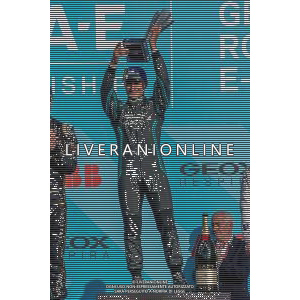 Mitch Evans festeggia la vittoria sul podio - Motori: FormulaE ROMA-E PRIX 2019 - 13.04.2019 ©Alessio Marini / AGENZIA ALDO LIVERANI SAS