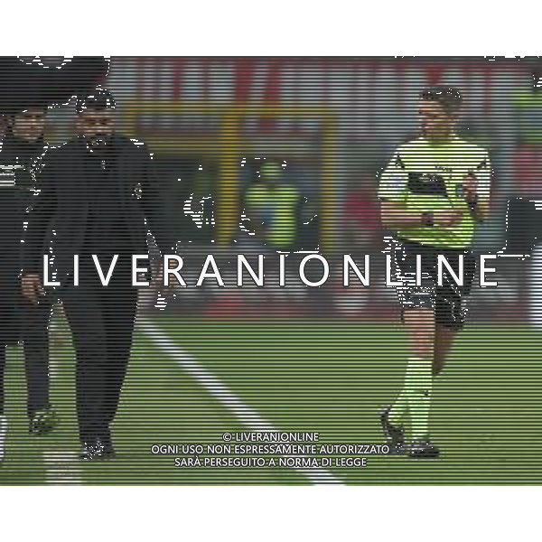 Campionato di Calcio Serie A TIM 2018/2019 32a Giornata Milano - 13.04.2019 Milan-Lazio Nella Foto: arbitro Gianluca Rocchi dopo la var spiega a gennaro gattuso la decisione di non dare il rigore /Ph.Vitez-Ag. Aldo Liverani