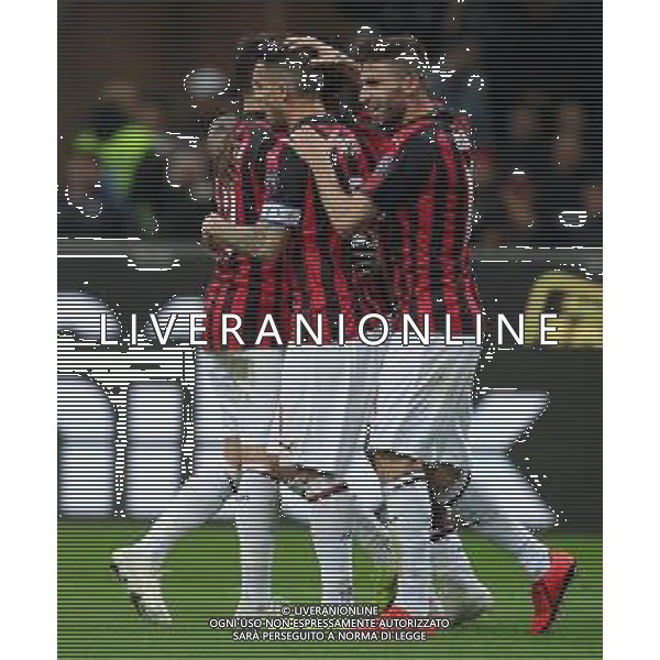 Campionato di Calcio Serie A TIM 2018/2019 32a Giornata Milano - 13.04.2019 Milan-Lazio Nella Foto: esultanza dopo il gol su rigore di franck kessie\' - abbraccio /Ph.Vitez-Ag. Aldo Liverani