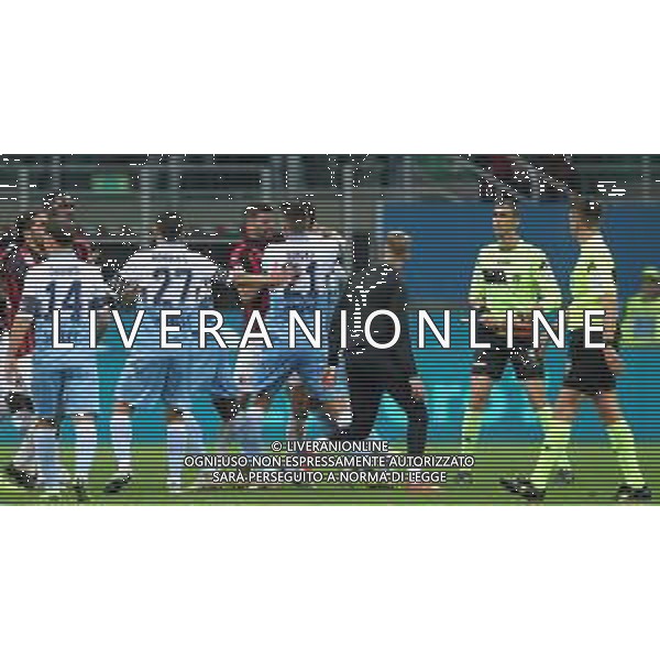 Campionato di Calcio Serie A TIM 2018/2019 32a Giornata Milano - 13.04.2019 Milan-Lazio Nella Foto: rissa e scontri fra giocatori a fine partita /Ph.Vitez-Ag. Aldo Liverani