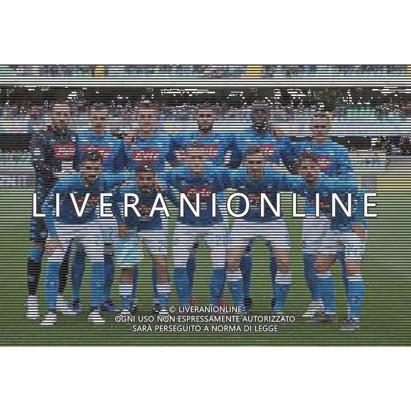 Campionato di Calcio Serie A TIM 2018/2019 32a Giornata Verona - 14.04.2019 Chievo-Napoli Nella Foto:napoli squadra formazione ospina,callejon,fabian ruiz,mertens,zielinski,chiriches,hysaj,insigne,koulibaly,ghoulam,milik /Ph.Vitez-Ag. Aldo Liverani