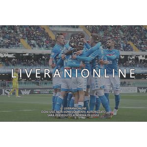 Campionato di Calcio Serie A TIM 2018/2019 32a Giornata Verona - 14.04.2019 Chievo-Napoli Nella Foto: esultanza dopo il gol di Kalidou Koulibaly - abbraccio /Ph.Vitez-Ag. Aldo Liverani