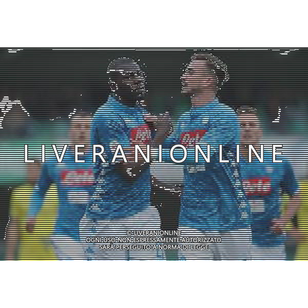 Campionato di Calcio Serie A TIM 2018/2019 32a Giornata Verona - 14.04.2019 Chievo-Napoli Nella Foto: esultanza dopo il gol di Kalidou Koulibaly con fabian ruiz /Ph.Vitez-Ag. Aldo Liverani