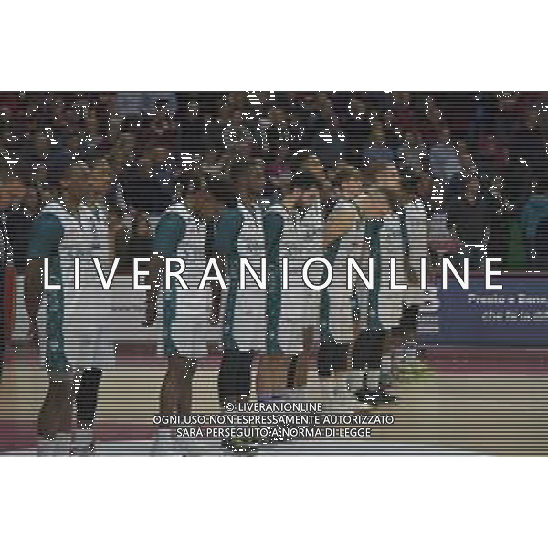 Schieramento Cantu\' durante la partita Basket SerieA LBA Umana Reyer Venezia Vs Acqua S. Bernardo Cantu\' 14 aprile 2019 ©Alessio Marini / AGENZIA ALDO LIVERANI SAS