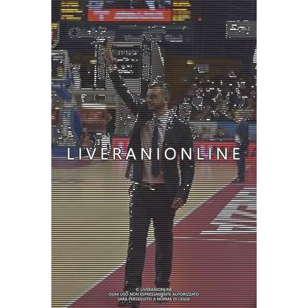 Mister Brienza Nicola durante la partita Basket SerieA LBA Umana Reyer Venezia Vs Acqua S. Bernardo Cantu\' 14 aprile 2019 ©Alessio Marini / AGENZIA ALDO LIVERANI SAS