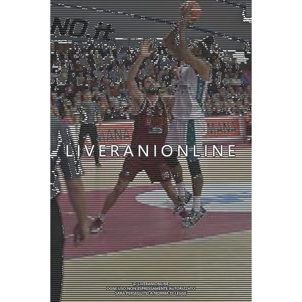 Azione Watt e Stone durante la partita Basket SerieA LBA Umana Reyer Venezia Vs Acqua S. Bernardo Cantu\' 14 aprile 2019 ©Alessio Marini / AGENZIA ALDO LIVERANI SAS