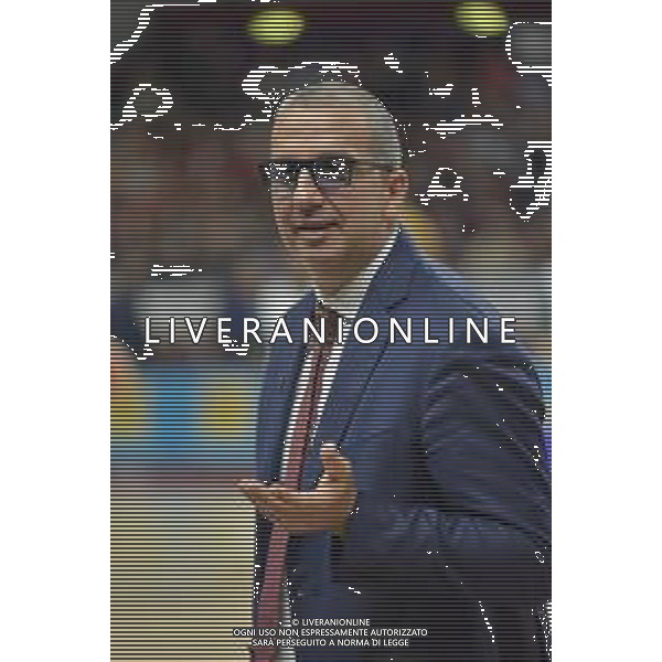 Mister De Raffaele Walter durante la partita Basket SerieA LBA Umana Reyer Venezia Vs Acqua S. Bernardo Cantu\' 14 aprile 2019 ©Alessio Marini / AGENZIA ALDO LIVERANI SAS