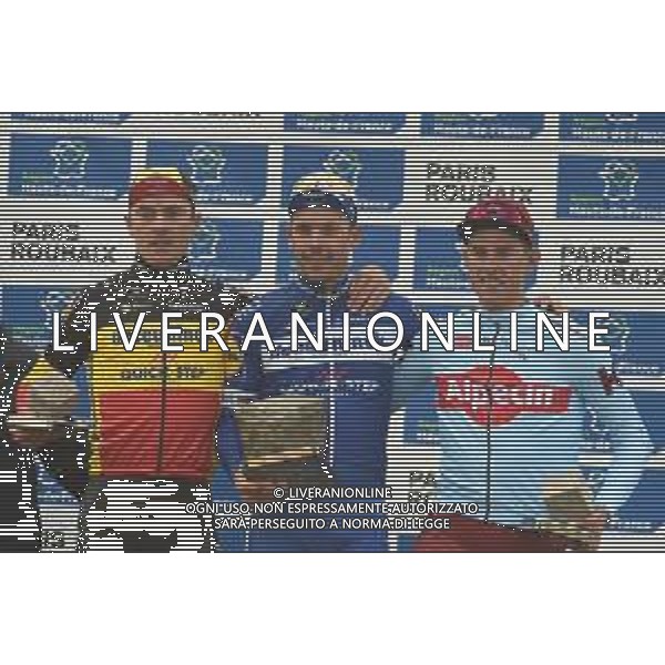 14-04-2019 Paris - Roubaix; Allenamento 2 Paris - Roubaix 2019; 2019, Deceunick - Quickstep; 2019, Katusha - Alpecin; Gilbert, Philippe; Lampaert, Yves; Politt, Nils; Roubaix; ©SIROTTI / AGENZIA ALDO LIVERANI SAS