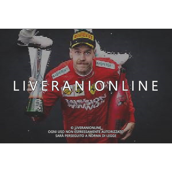 Sebastian Vettel (GER) Ferrari celebrates his third position on the podium. 14.04.2019. Formula 1 World Championship, Rd 3, Chinese Grand Prix, Shanghai, China, Race Day. AG ALDO LIVERANI SAS-ONLY ITALY