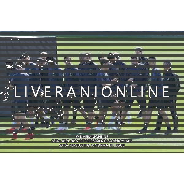 15.04.2019-Torino Allenamento Juventus Champions League La Continassa ©Falzone/Agenzia Aldo Liverani NELLA FOTO : Paulo Dybala, Andrea Barzagli, Leonardo Bonucci