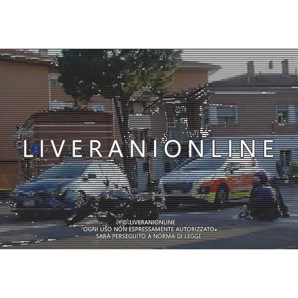IMOLA 15 04 2019 INCIDENTE STRADALE INCROCIO TRA VIALE ZAPPI E VIA QUAINI AUTO MOTO MOTOCICLISTA PORTATO IN OSPEDALE IN CODICE ROSSO 118 AUTOMEDICA CARABINIERI MANCANZA DI PRECEDENZA DELL\'AUTO © SANNA / AGENZIA ALDO LIVERANI SAS