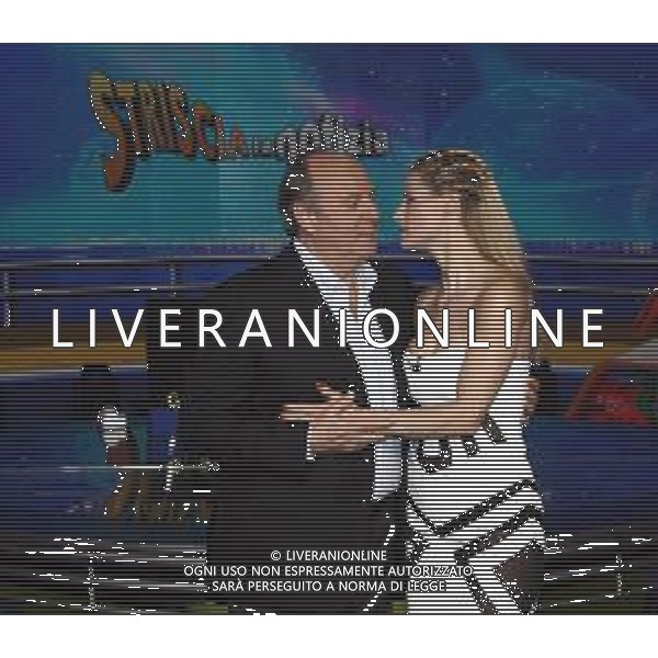 Cologno Monzese ( MI ) 15/04/2019 Mediaset - Photocall Striscia la Notizia Nella foto: Gerry Scotti e Michelle Hunziker PH Lauro Montagnini AG ALDO LIVERANI SAS